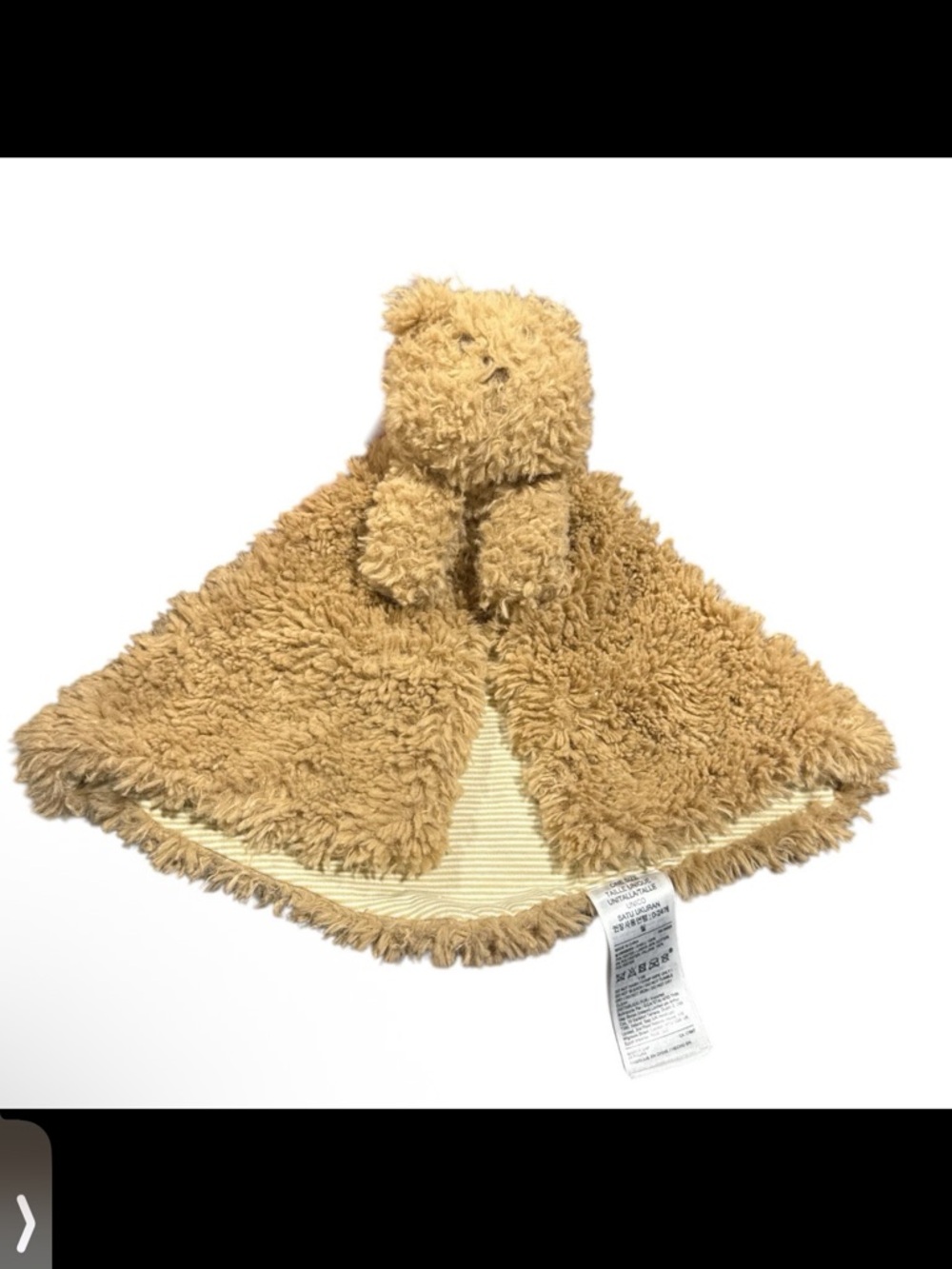 Baby Gap Blanket Brannan Brown Teddy Bear Lovey Security Plush Fuzzy Stripes